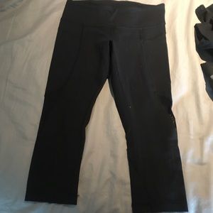 Lululemon crop leggings with perforated detail